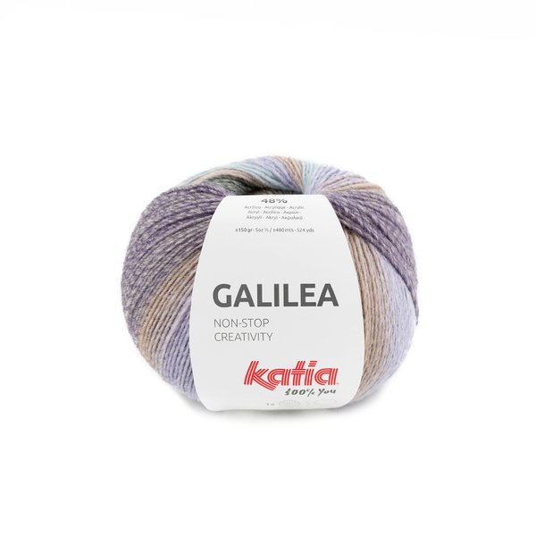 Katia Galilea mit Farbverlauf und bunten Streifen Farbe 305 perlbrombeer-khaki-pastell
