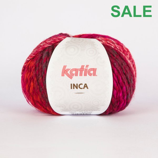 Katia Inca Dochtgarn mit Farbverlauf Farbe 122 rot-pink