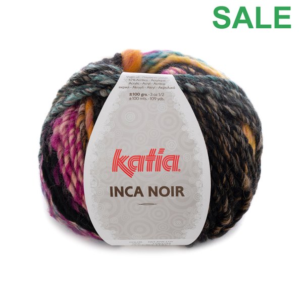 Katia Inca Noir Sale Farbe 355 lila-ocker-schwarz