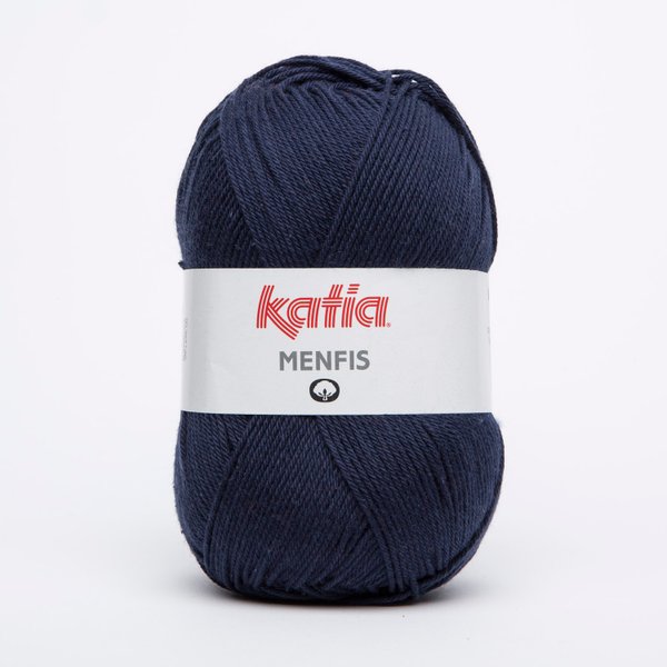 Katia Menfis Farbe 5 dunkelblau Baumwolle