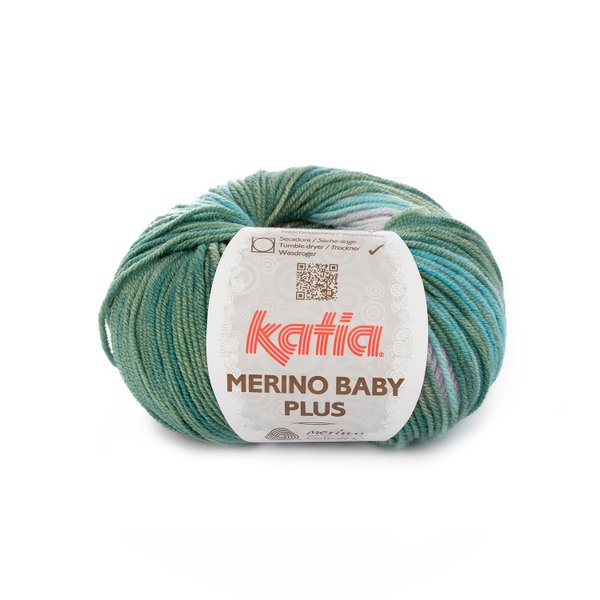 Katia Merino Baby Plus Farbe 214 Merino Baby Plus Lachsorange-Blau-Malve