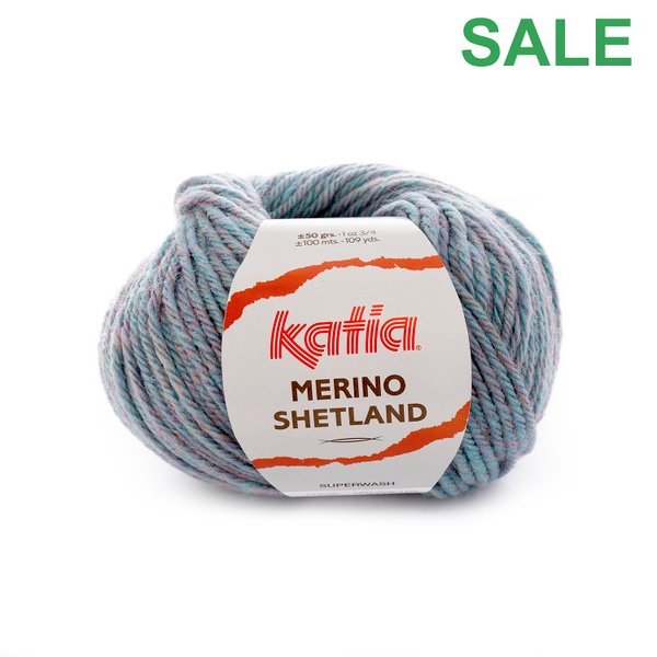 Katia Merino Shetland SALE Farbe 105 wasserblau-mehrfarben