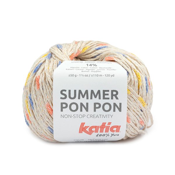 Katia Summer Pon Pon Farbe 51 Beige-Gelb-Orange