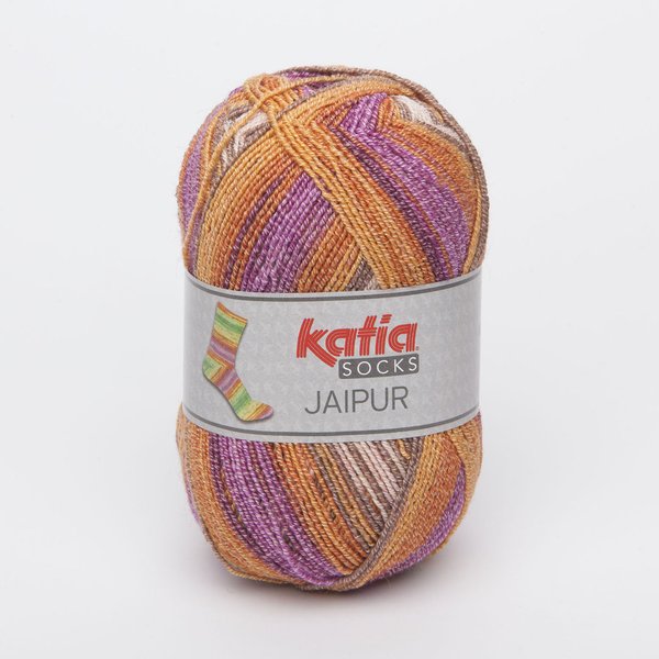 Jaipur Socken (50) beige/orange/lila 100 g/LL 460 m je