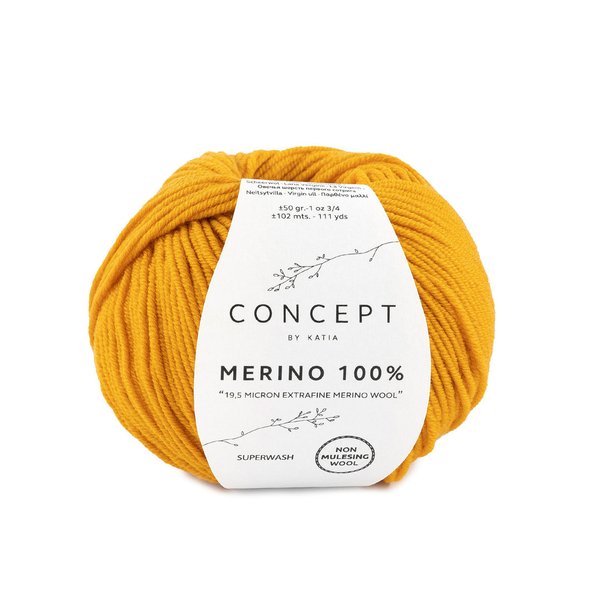 Merino 100 % orange 13,  50 g / LL ca. 102 m