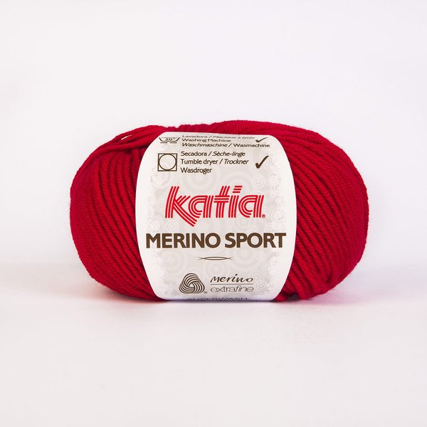 Merino Sport leuchtend rot 4, 50 g / LL 80 m