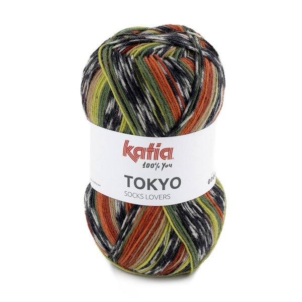 Tokyo Socks grün-rostrot (82) 100 g/LL 410 m