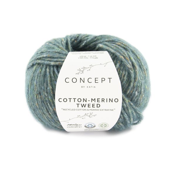 Cotton-Merino Tweed Dunkeltürkis 504, 50 g/LL ca. 105 m