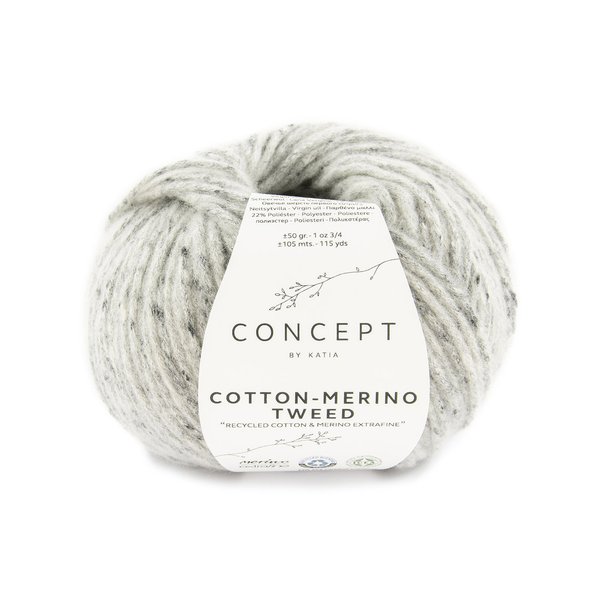 Cotton-Merino Tweed Grau 506, 50 g/LL ca. 105 m